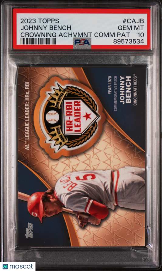 2023 Topps Crowning Achievements Patch Johnny Bench #CAJB PSA 10 89573534 POP1