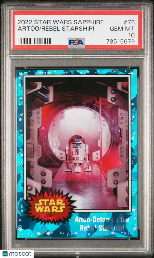 2022 Topps Chrome Sapphire Edition Star Wars Rebel Starship! Artoo #76 PSA 10
