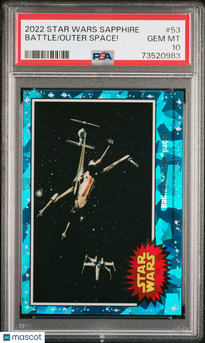 2022 Topps Chrome Sapphire Edition Star Wars Outer Space! Battle #53 PSA 10