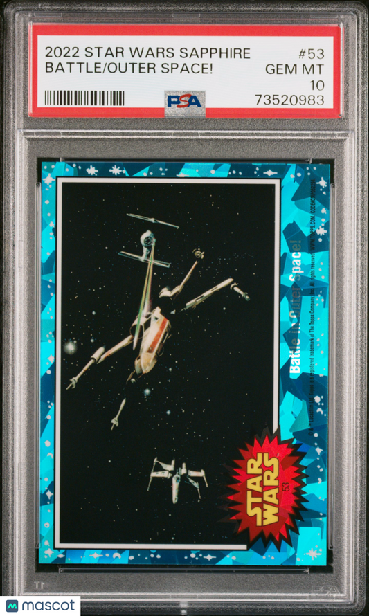 2022 Topps Chrome Sapphire Edition Star Wars Outer Space! Battle #53 PSA 10