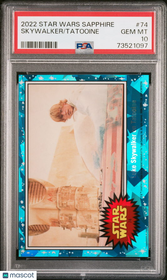 2022 Topps Chrome Sapphire Edition Star Wars Tatooine Skywalker #74 PSA 10
