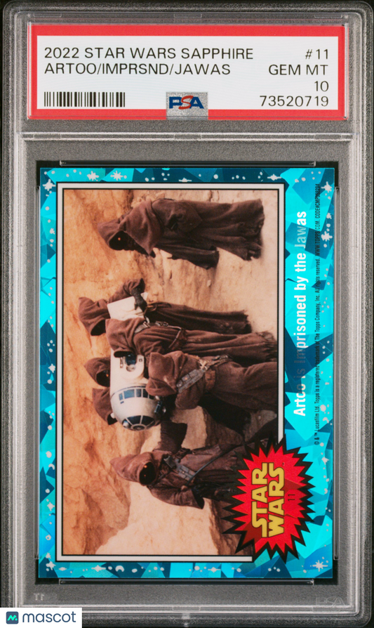 2022 Topps Chrome Sapphire Edition Star Wars Jawas Imprsnd Artoo #11 PSA 10