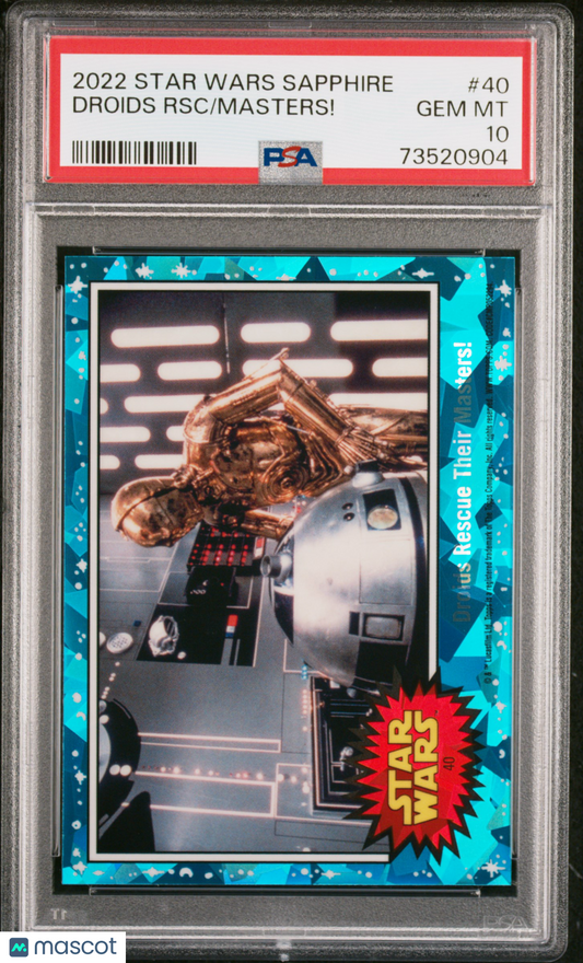 2022 Topps Chrome Sapphire Edition Star Wars Masters! Droids RSC #40 PSA 10