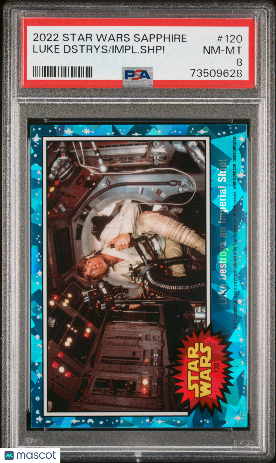 2022 Topps Chrome Sapphire Edition Star Wars Impl. SHP! Luke Dstrys #120 PSA 8