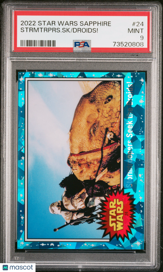 2022 Topps Chrome Sapphire Edition Star Wars Droids! Strmtrprs. SK #24 PSA 9