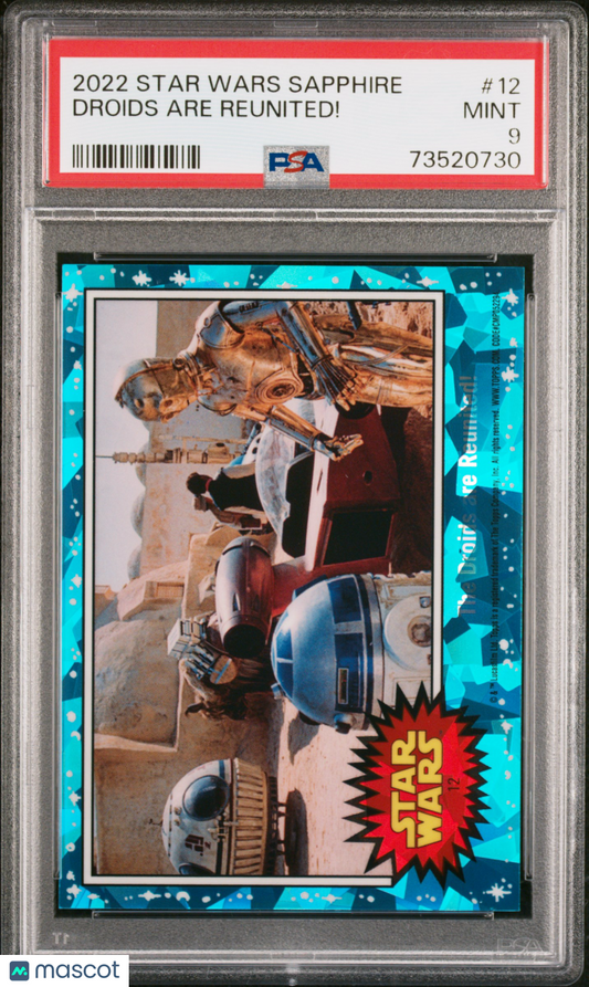 2022 Topps Chrome Sapphire Edition Star Wars Droids Are Reunited! #12 PSA 9
