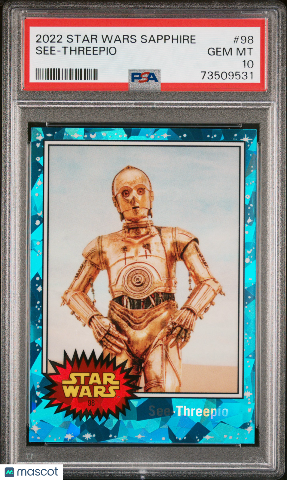 2022 Topps Chrome Sapphire Edition Star Wars See-Threepio #98 PSA 10