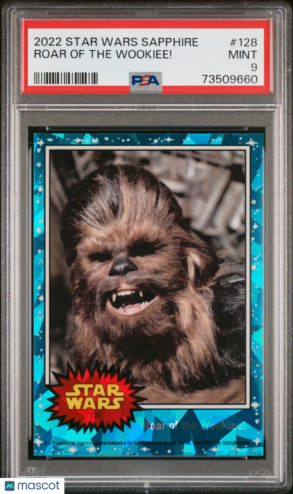 2022 Topps Chrome Sapphire Edition Star Wars Roar Of The Wookiee! #128 PSA 9