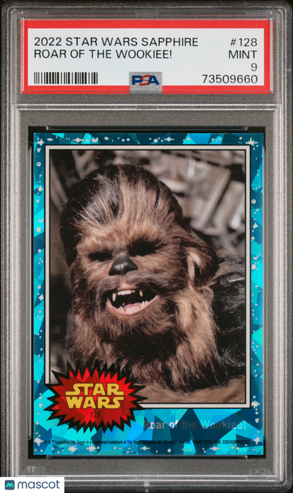 2022 Topps Chrome Sapphire Edition Star Wars Roar Of The Wookiee! #128 PSA 9