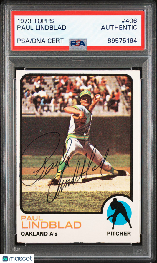1973 Topps Paul Lindblad #406 PSA A 89575164