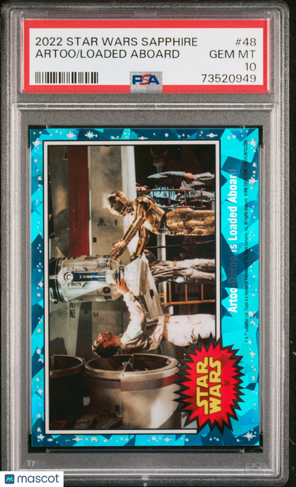 2022 Topps Chrome Sapphire Edition Star Wars Loaded Aboard Artoo #48 PSA 10