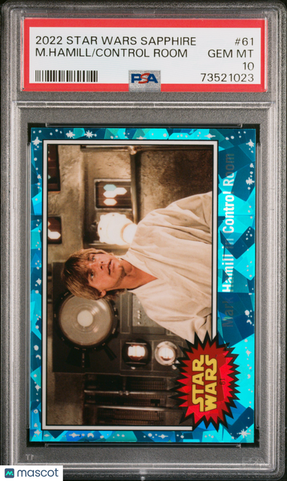 2022 Topps Chrome Sapphire Edition Star Wars Control Room M. Hamill #61 PSA 10