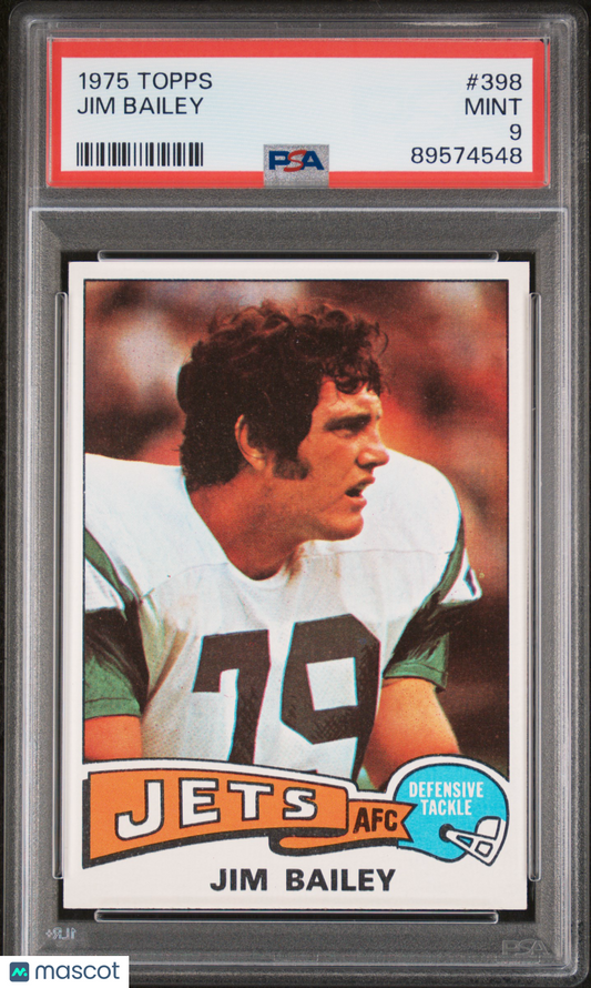 1975 Topps Jim Bailey Football Card #398 PSA 9 89574548