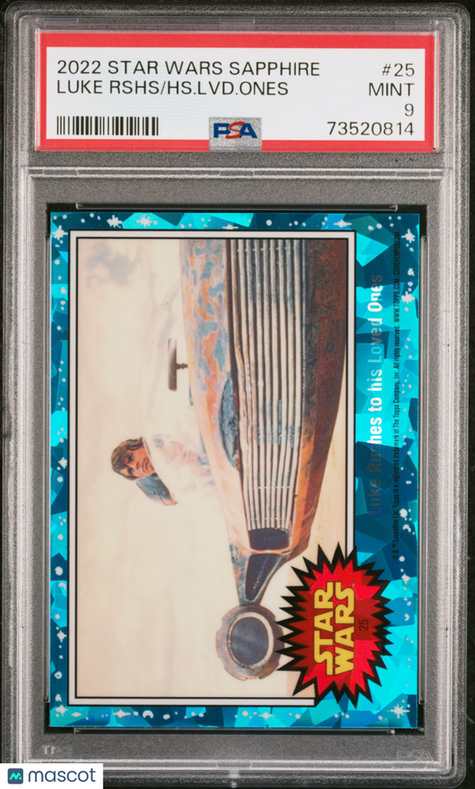 2022 Topps Chrome Sapphire Edition Star Wars HS. LVD. Ones Luke Rshs #25 PSA 9