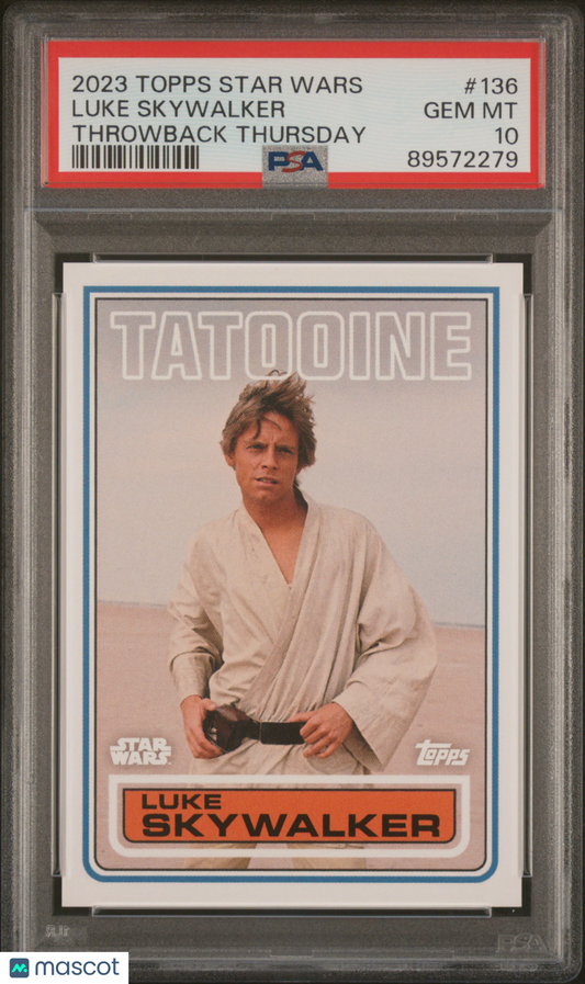 2023 Topps Star Wars Throwback Thursday Luke Skywalker #136 PSA 10
