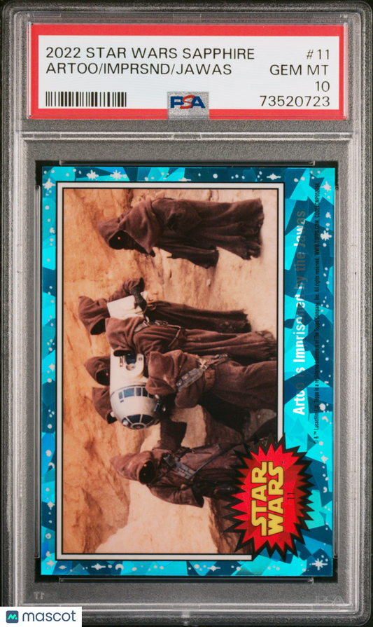 2022 Topps Chrome Sapphire Edition Star Wars Jawas Imprsnd Artoo #11 PSA 10