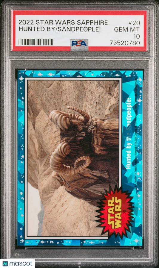 2022 Topps Chrome Sapphire Edition Star Wars Sandpeople! Hunted By #20 PSA 10