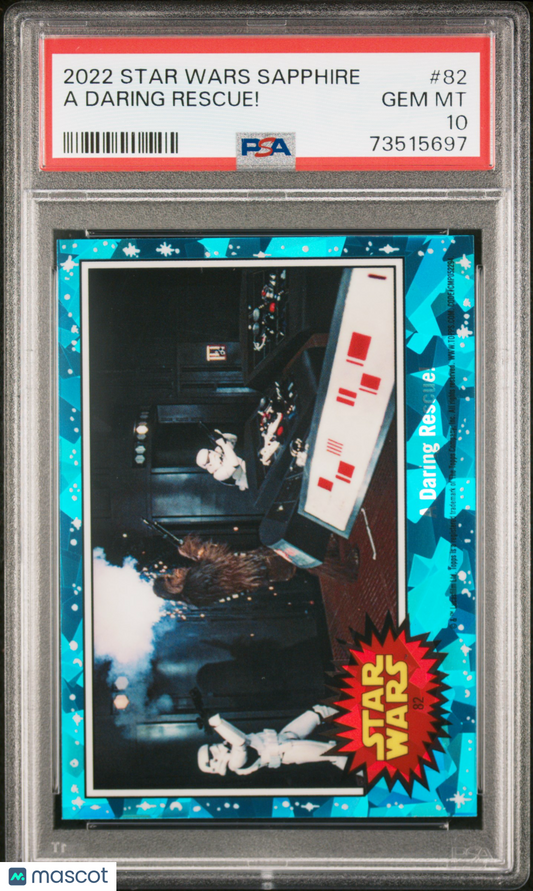 2022 Topps Chrome Sapphire Edition Star Wars A Daring Rescue! #82 PSA 10