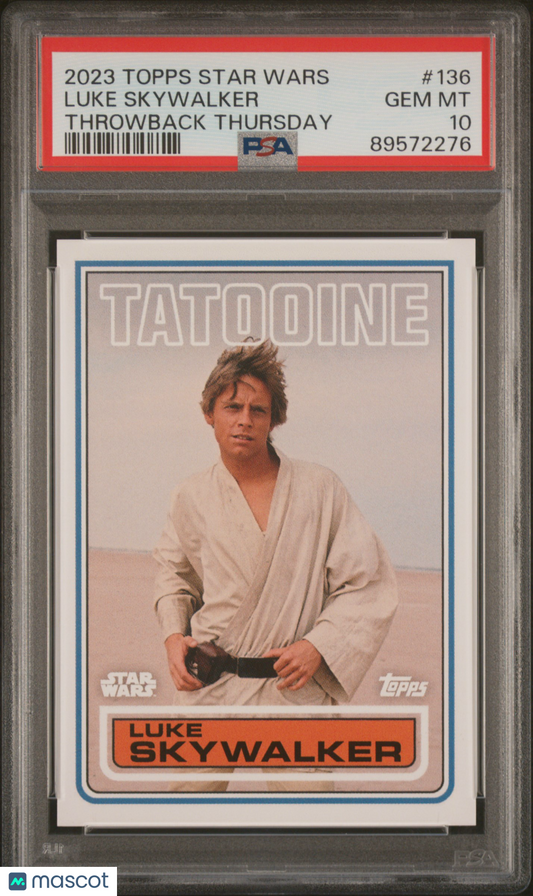 2023 Topps Star Wars Throwback Thursday Luke Skywalker #136 PSA 10