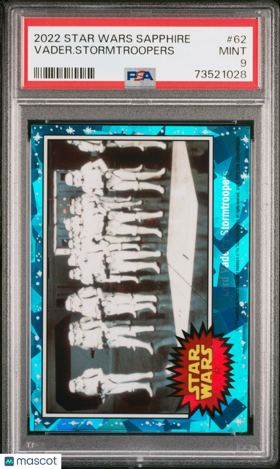2022 Topps Chrome Sapphire Edition Star Wars Vader. Stormtroopers #62 PSA 9