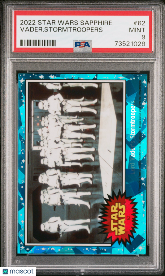 2022 Topps Chrome Sapphire Edition Star Wars Vader. Stormtroopers #62 PSA 9