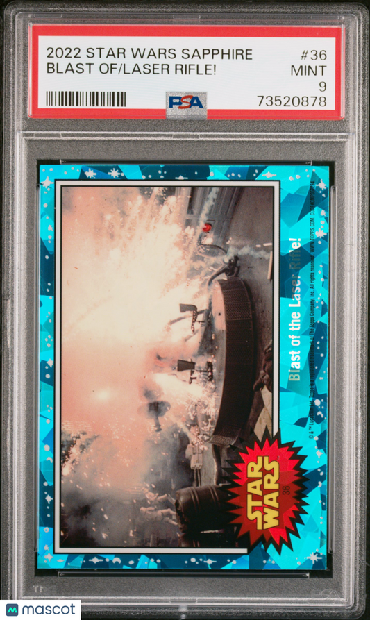 2022 Topps Chrome Sapphire Edition Star Wars Laser Rifle! Blast Of #36 PSA 9
