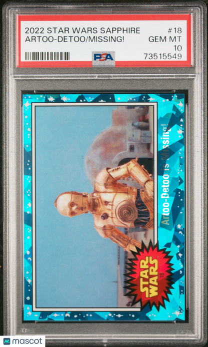 2022 Topps Chrome Sapphire Edition Star Wars Missing! Artoo-Detoo #18 PSA 10
