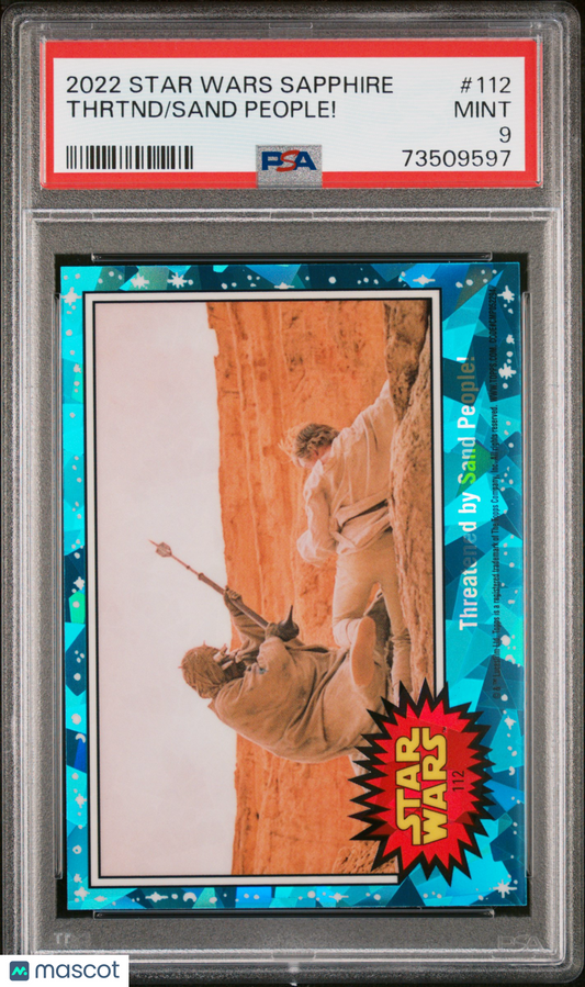 2022 Topps Chrome Sapphire Edition Star Wars Sand People! Thrtnd #112 PSA 9