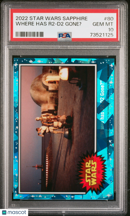2022 Topps Chrome Sapphire Edition Star Wars Where Has R2-D2 Gone? #80 PSA 10