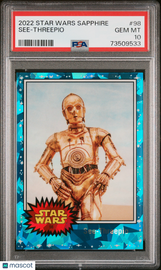 2022 Topps Chrome Sapphire Edition Star Wars See-Threepio #98 PSA 10