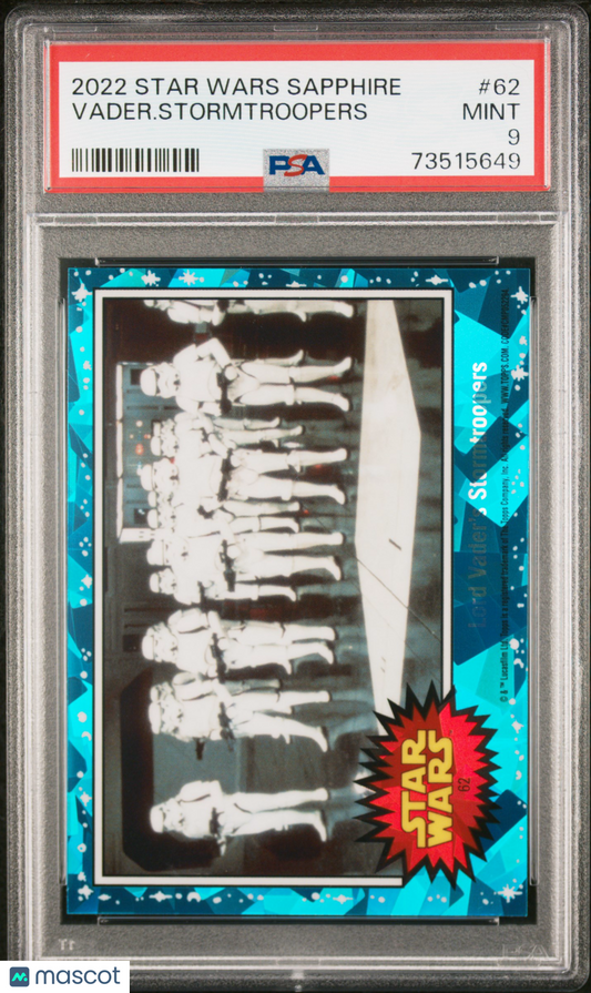 2022 Topps Chrome Sapphire Edition Star Wars Vader. Stormtroopers #62 PSA 9