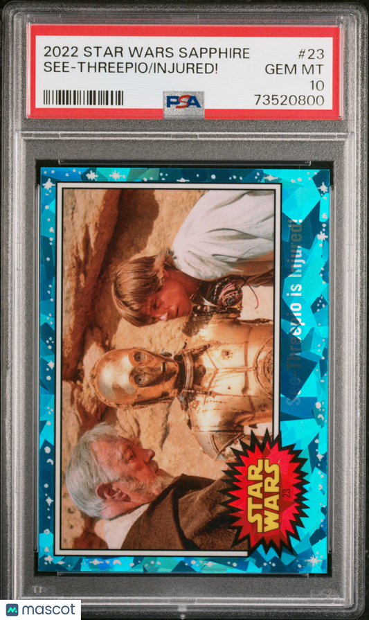 2022 Topps Chrome Sapphire Edition Star Wars Injured! See-Threepio #23 PSA 10