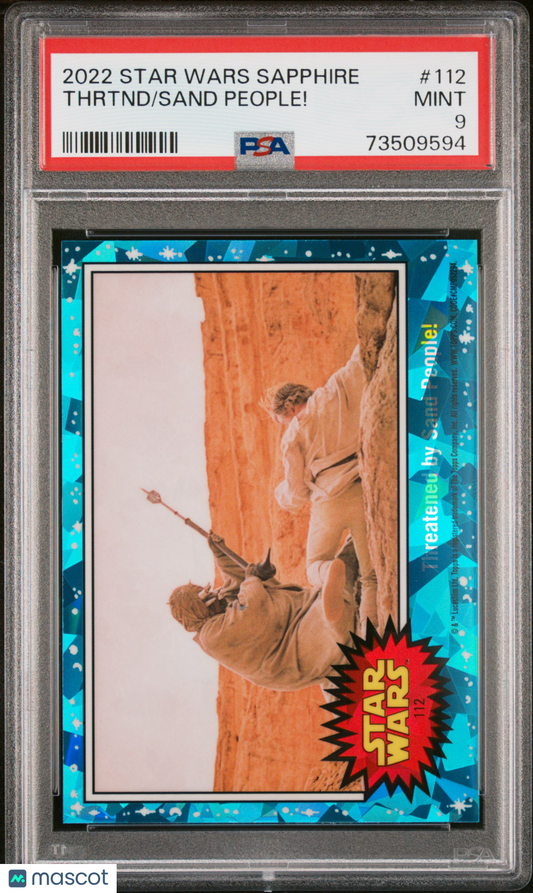2022 Topps Chrome Sapphire Edition Star Wars Sand People! Thrtnd #112 PSA 9