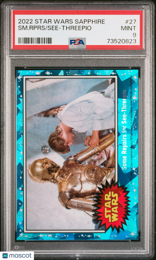 2022 Topps Chrome Sapphire Edition Star Wars See-Threepio SM. Rprs #27 PSA 9