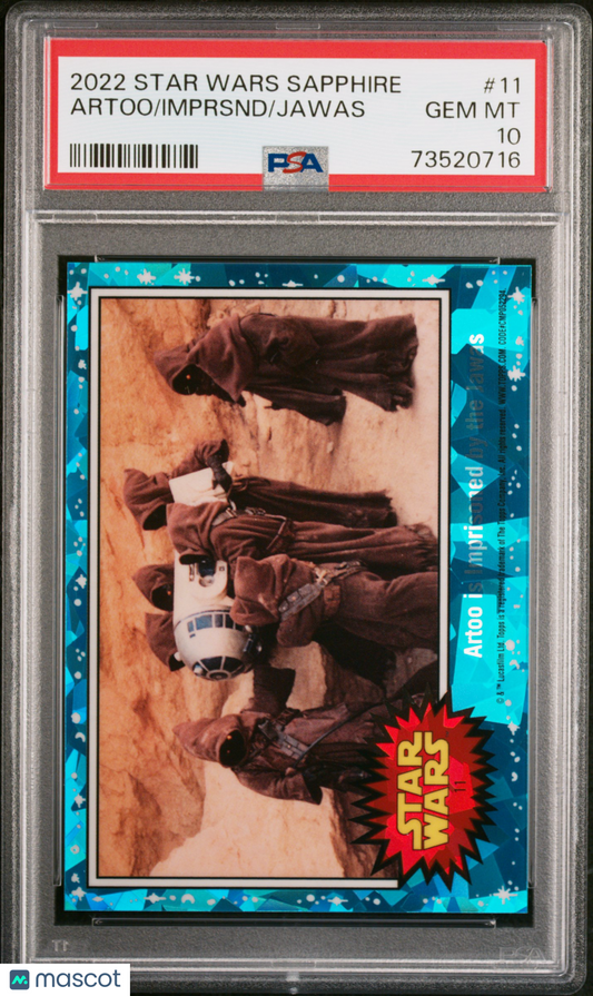 2022 Topps Chrome Sapphire Edition Star Wars Jawas Imprsnd Artoo #11 PSA 10