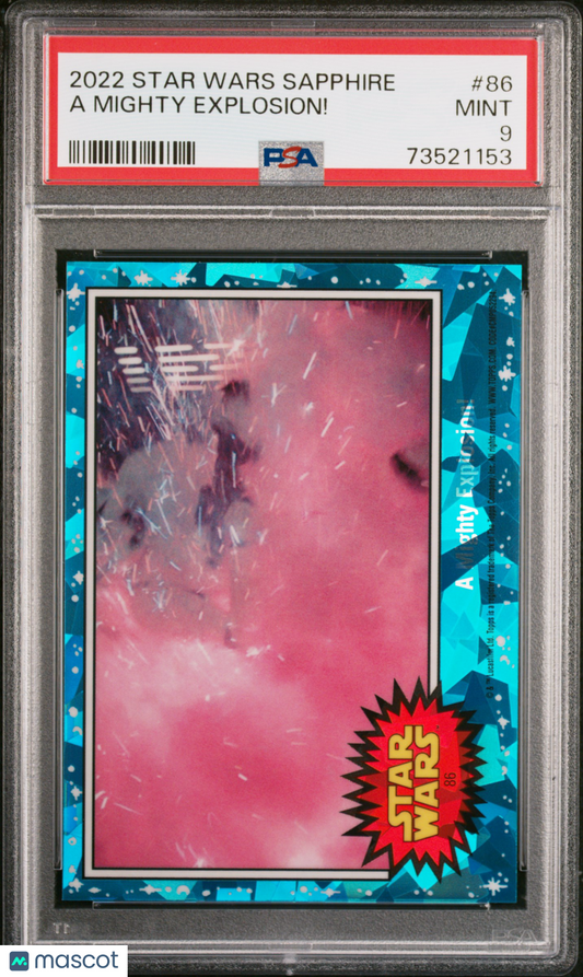 2022 Topps Chrome Sapphire Edition Star Wars A Mighty Explosion! #86 PSA 9
