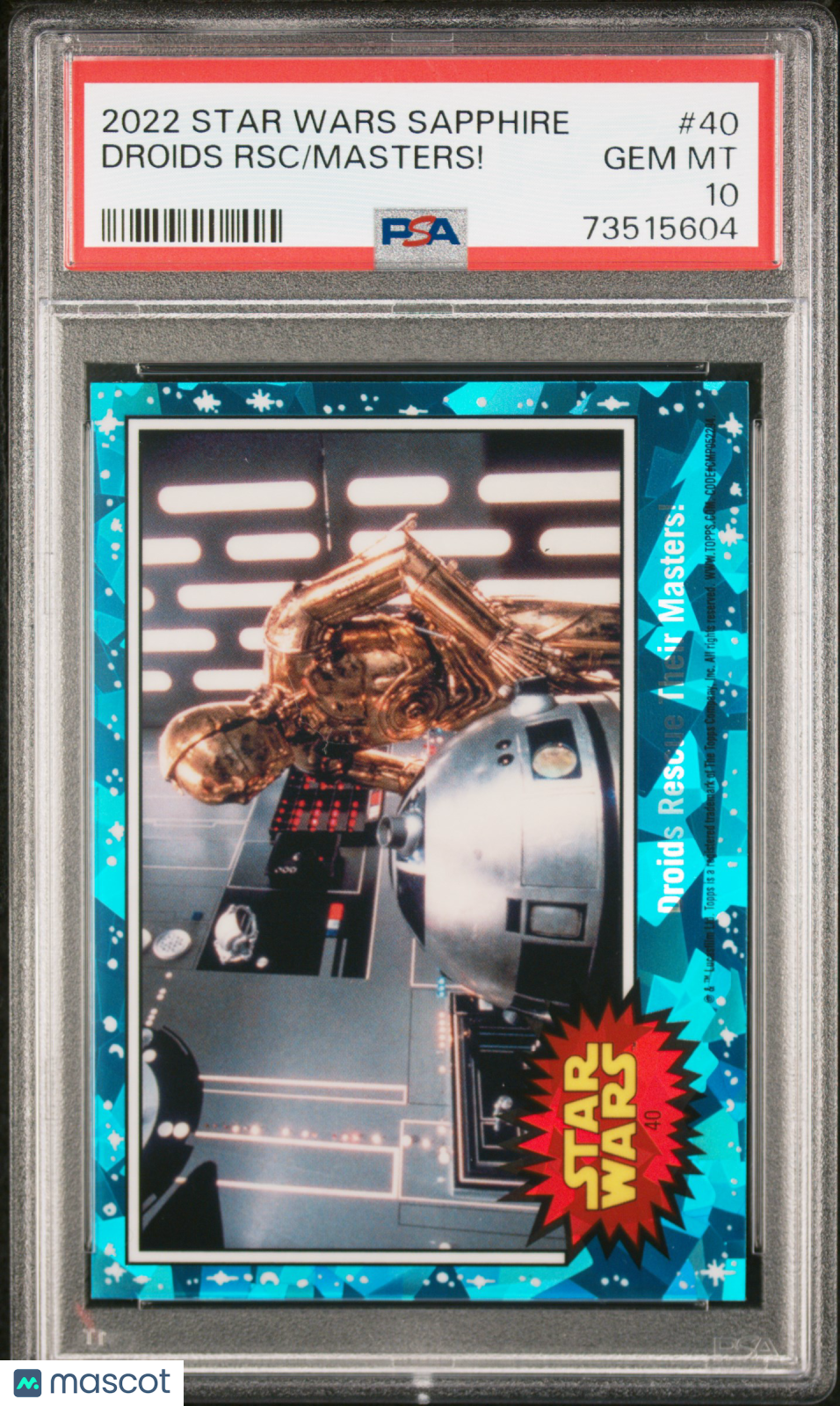 2022 Topps Chrome Sapphire Edition Star Wars Masters! Droids RSC #40 PSA 10