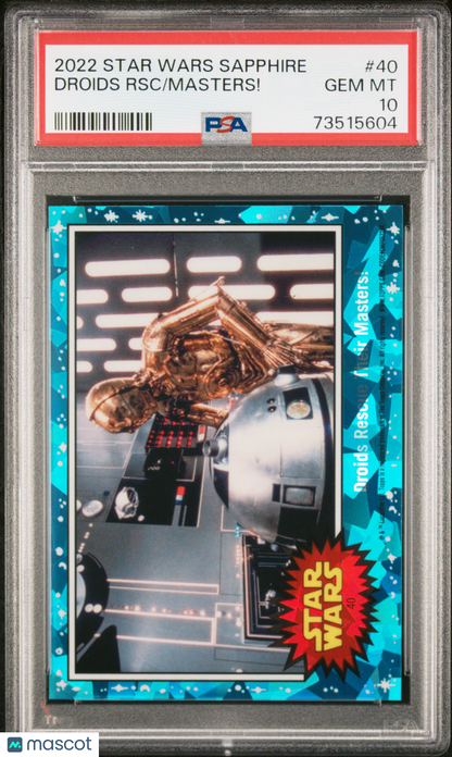2022 Topps Chrome Sapphire Edition Star Wars Masters! Droids RSC #40 PSA 10