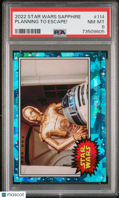 2022 Topps Chrome Sapphire Edition Star Wars Planning To Escape! #114 PSA 8