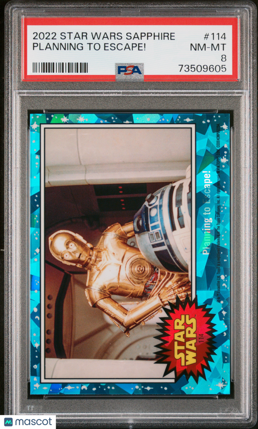 2022 Topps Chrome Sapphire Edition Star Wars Planning To Escape! #114 PSA 8