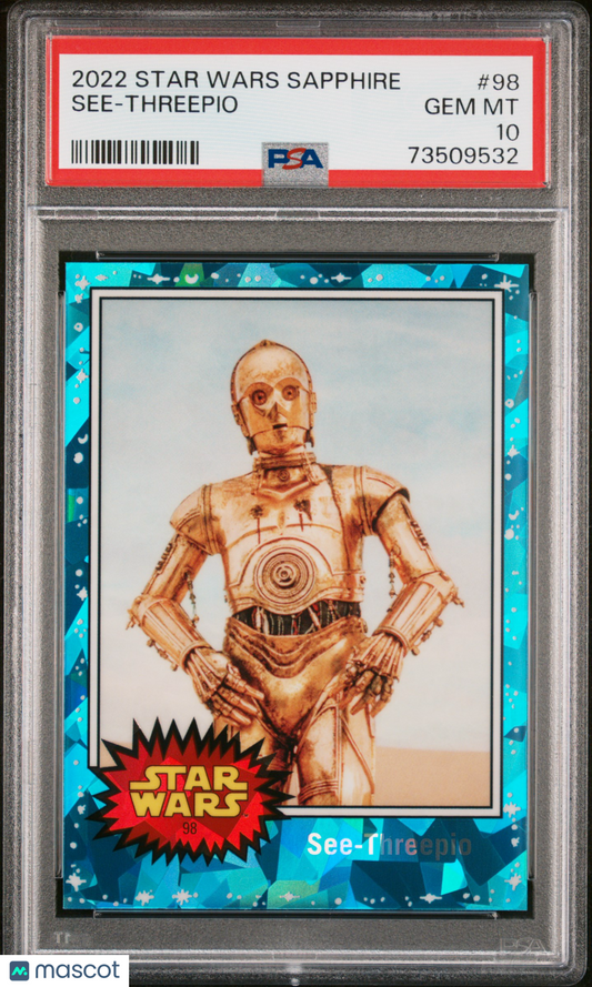 2022 Topps Chrome Sapphire Edition Star Wars See-Threepio #98 PSA 10