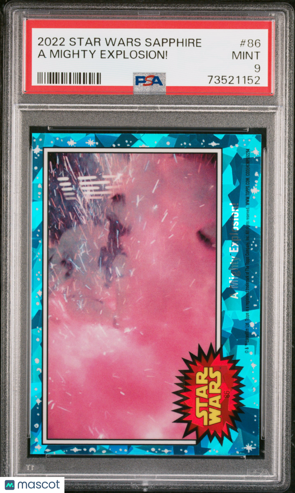 2022 Topps Chrome Sapphire Edition Star Wars A Mighty Explosion! #86 PSA 9
