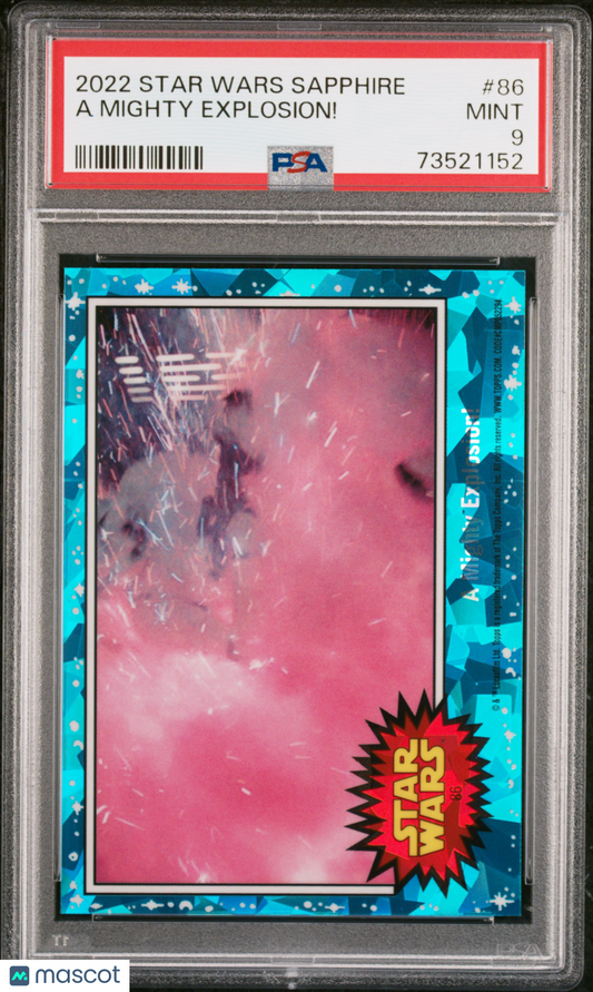 2022 Topps Chrome Sapphire Edition Star Wars A Mighty Explosion! #86 PSA 9