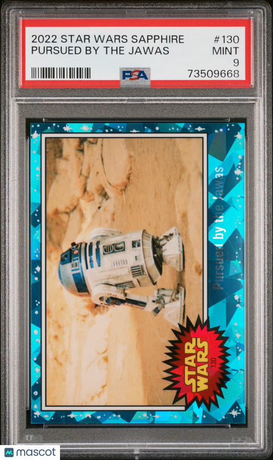 2022 Topps Chrome Sapphire Edition Star Wars Pursued By The Jawas #130 PSA 9