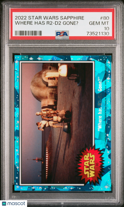 2022 Topps Chrome Sapphire Edition Star Wars Where Has R2-D2 Gone? #80 PSA 10