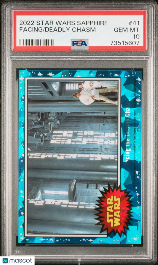 2022 Topps Chrome Sapphire Edition Star Wars Deadly Chasm Facing #41 PSA 10