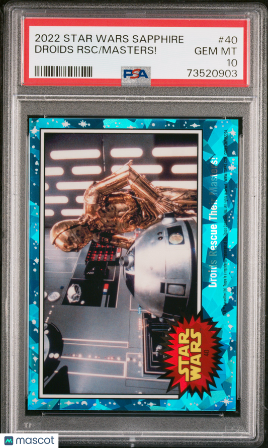 2022 Topps Chrome Sapphire Edition Star Wars Masters! Droids RSC #40 PSA 10