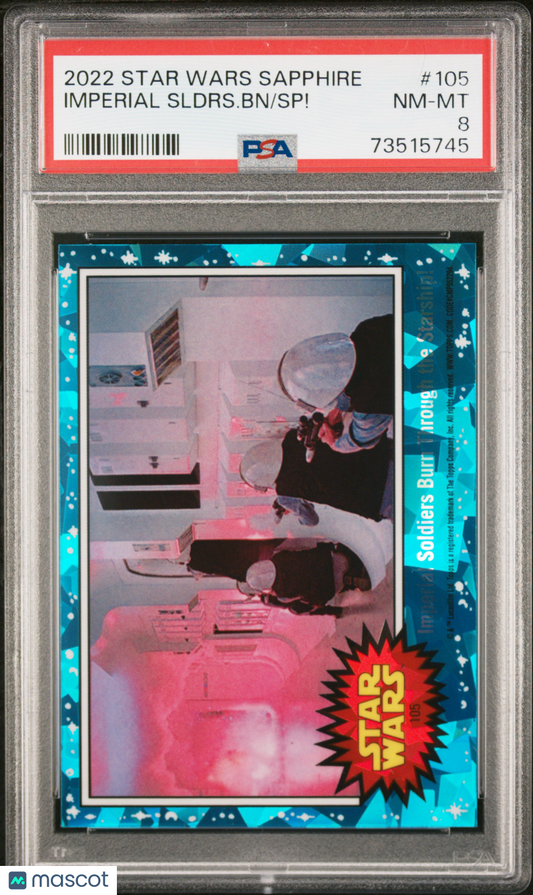 2022 Topps Chrome Sapphire Edition Star Wars SP! Imperial Sldrs. BN #105 PSA 8
