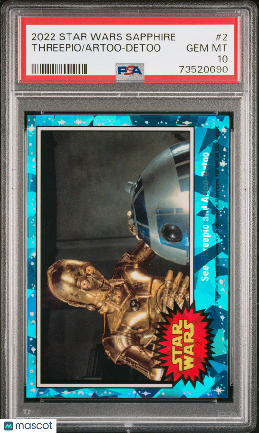 2022 Topps Chrome Sapphire Edition Star Wars PSA 10 PARTIAL SET 126/132 CARDS
