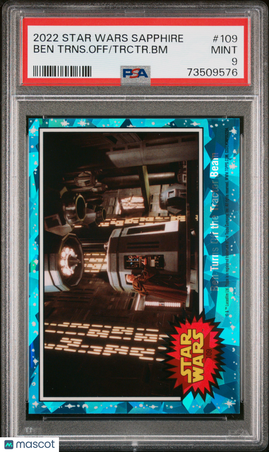 2022 Topps Chrome Sapphire Edition Star Wars Trctr. BM Ben Trns. Off #109 PSA 9